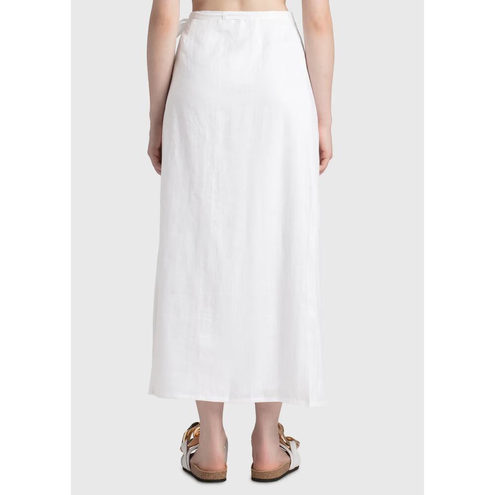 Faithfull The Brand Elodia Wrap Skirt 100% Linen 4 High Waist Side Tie-fastening - Picture 3 of 16